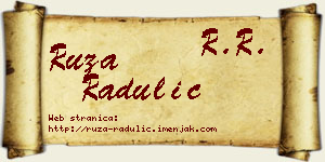 Ruža Radulić vizit kartica